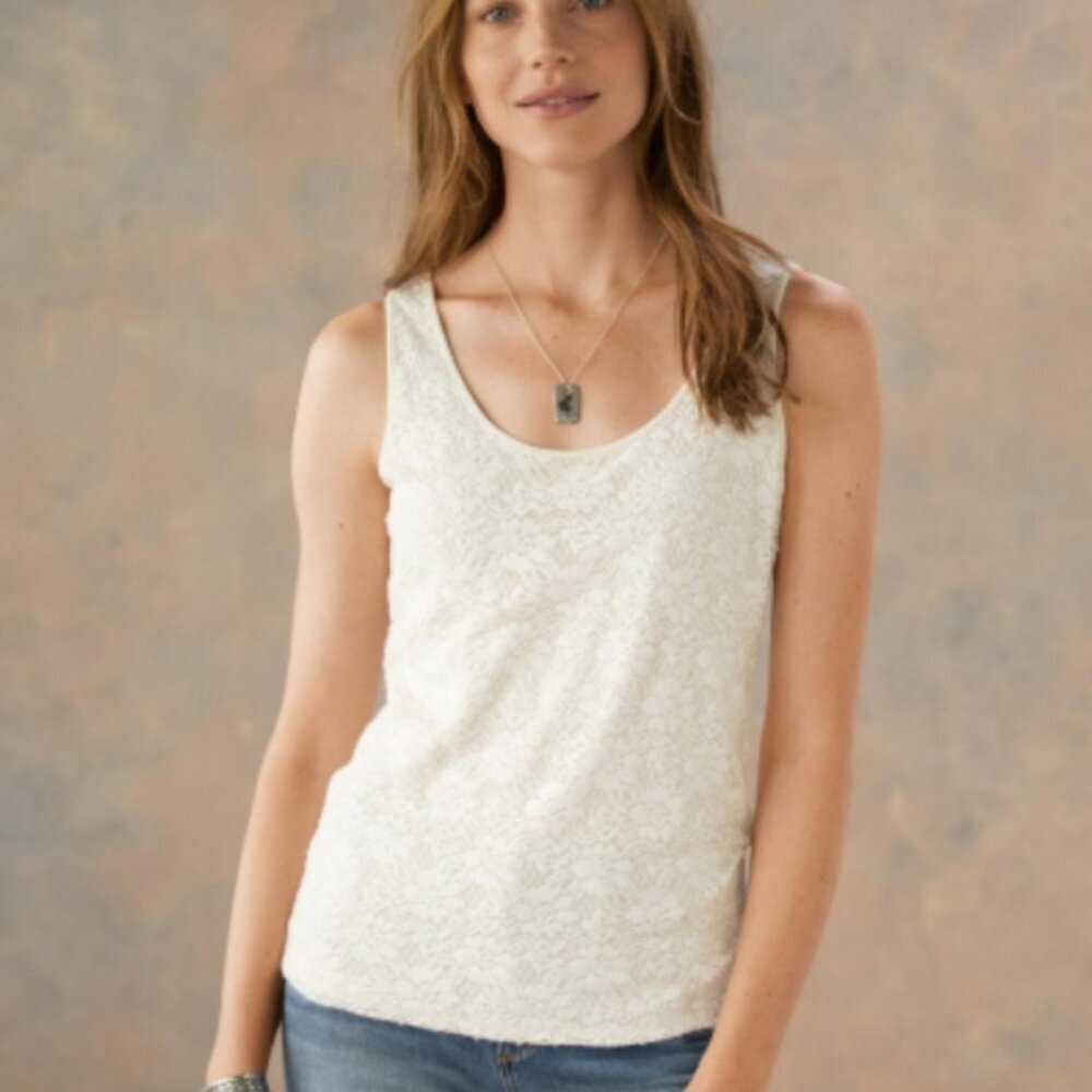 Sundance Inspirations Lace Tank Cream Boho Cottage Feminine Festival XL
